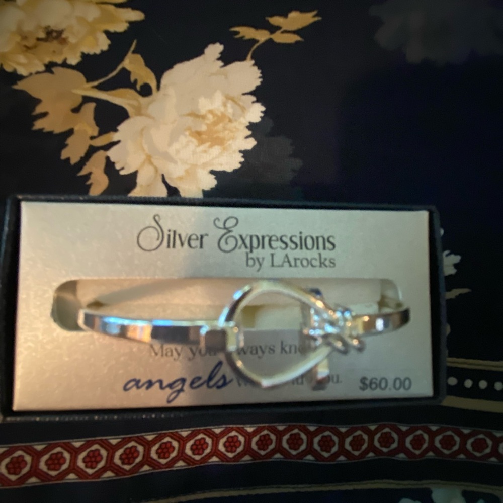 Silver Bracelet Heart that says guardian angel - Picture 2 of 4